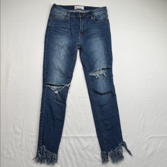Free People | Great Heights Frayed Skinny Jeans womens size 26 distressed - Picture 4 of 9